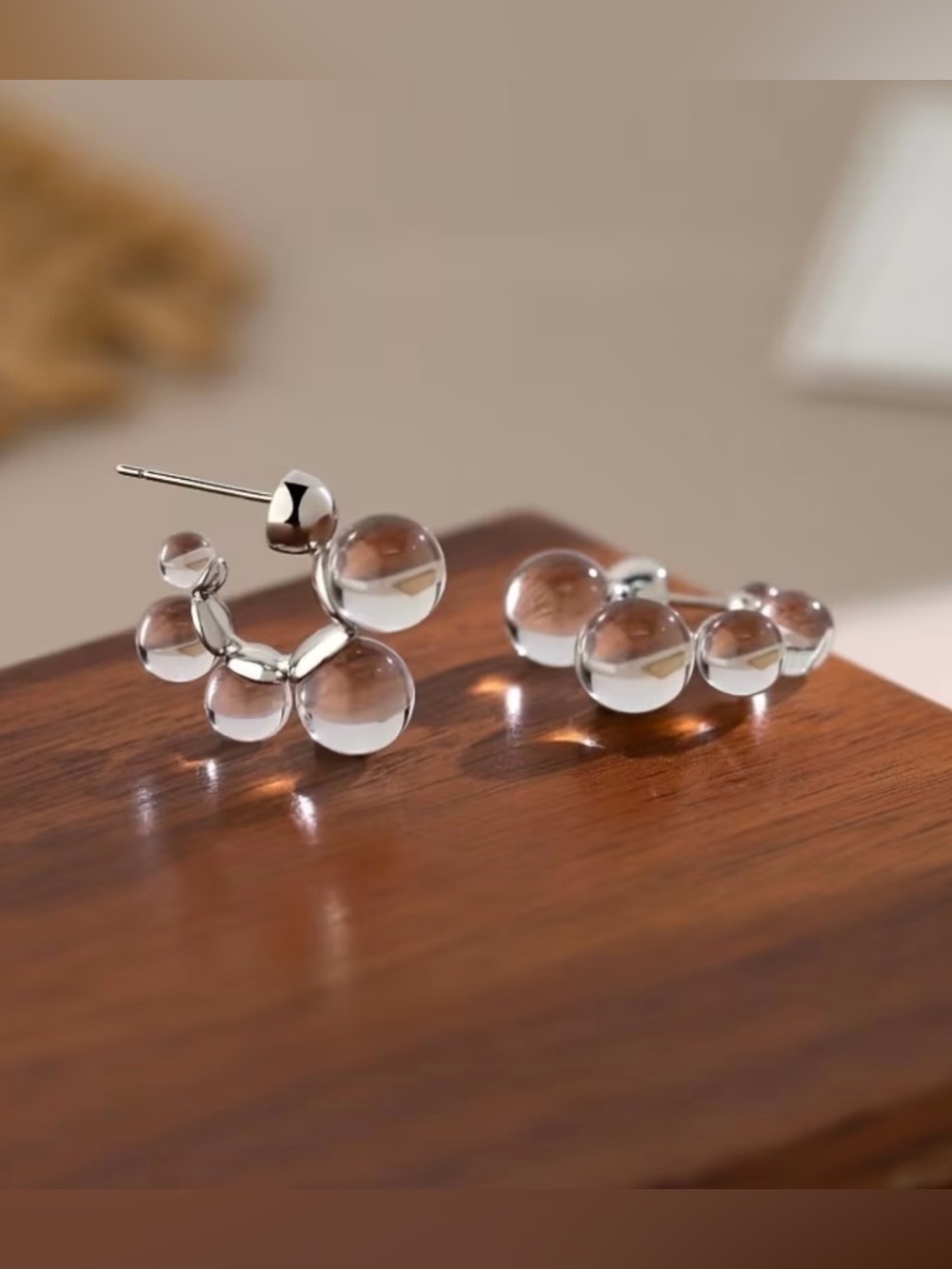 NEW! Elegant Bubble Hoop Earrings. Unique Clear Bubbles Earrings 🫧